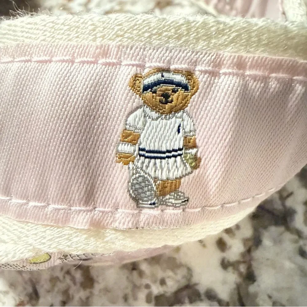 Polo Ralph Lauren Pink Tennis Bear Canvas Belt – Kids Size S – NWT